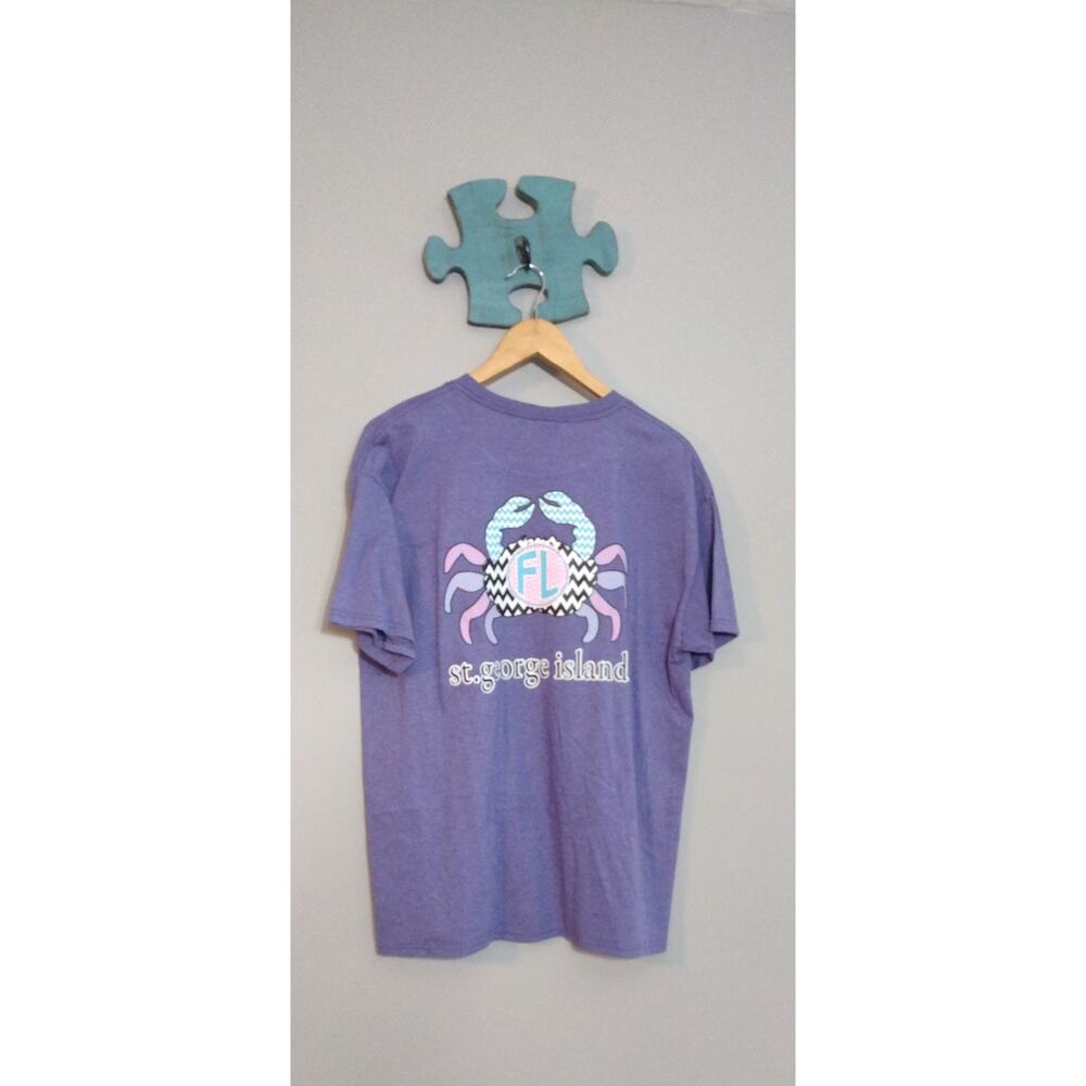 Y2K Fruit Of The Loom St. George Florida Crab Graphic Souvenir Vintage Tee Large
